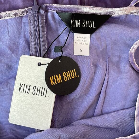 Kim Shui Off the Shoulder Velvet Cutout Mini Dress in Lilac Size Small - Picture 9 of 9